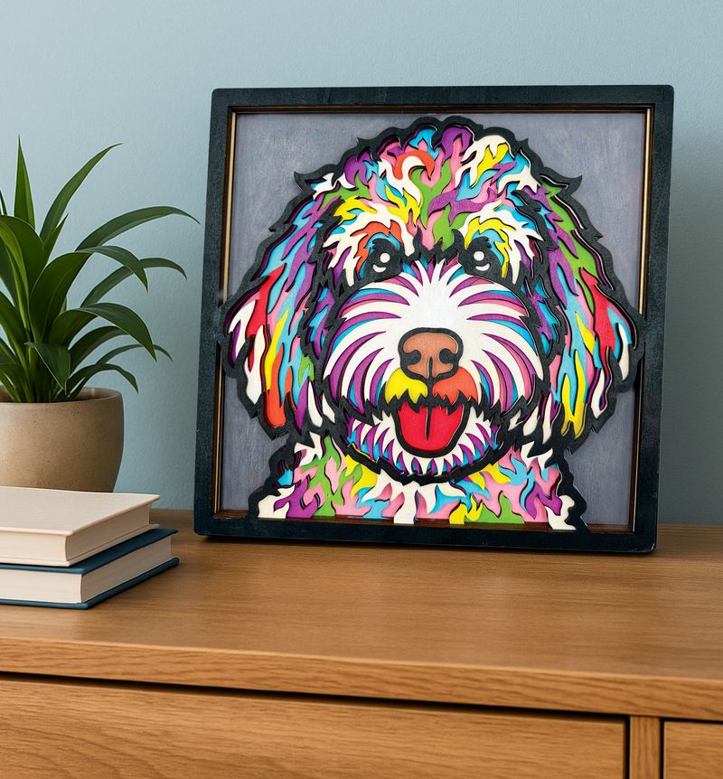 Splat Planet Wood Art Kit - Doodle Dog