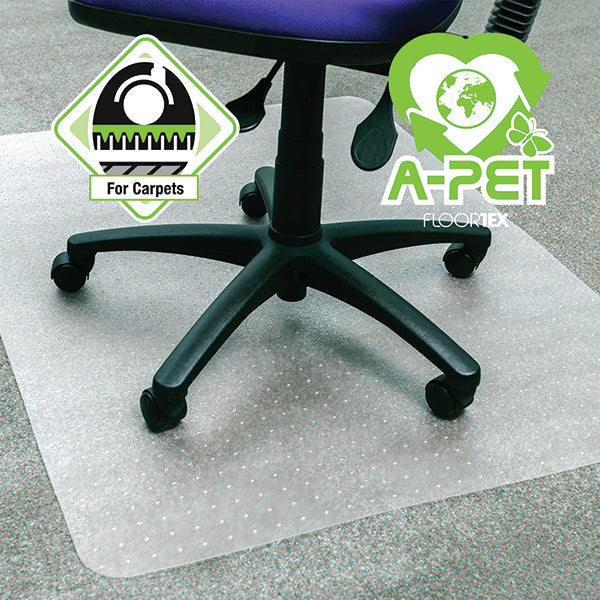 Cleartex Advantagemat Plus APET Chair Mat for Low and Standard Pile Carpets 1185x750mm UCCMFLAG0001