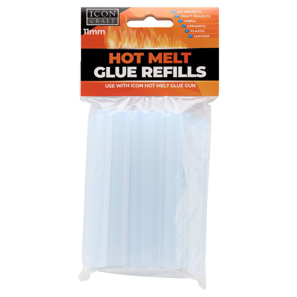 Icon Pack of 12 11x100mm Glue Gun Refills - Large