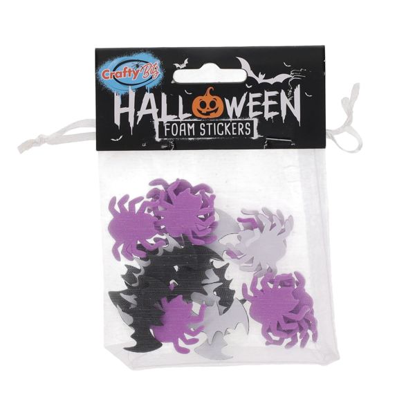 Halloween Foam Stickers - Bats & Spiders (20 Pack)