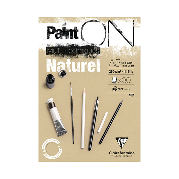 Clairefontaine Paint On Pad Kraft 250gsm 30 Sheets A5 96539C