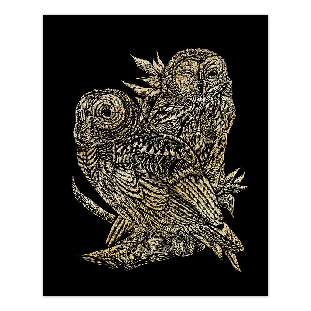 Royal & Langnickel Gold Foil Engraving Art Set - Owls