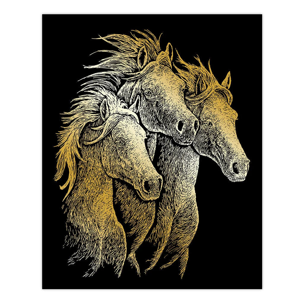 Royal & Langnickel Gold Engraving Art Set - Horses