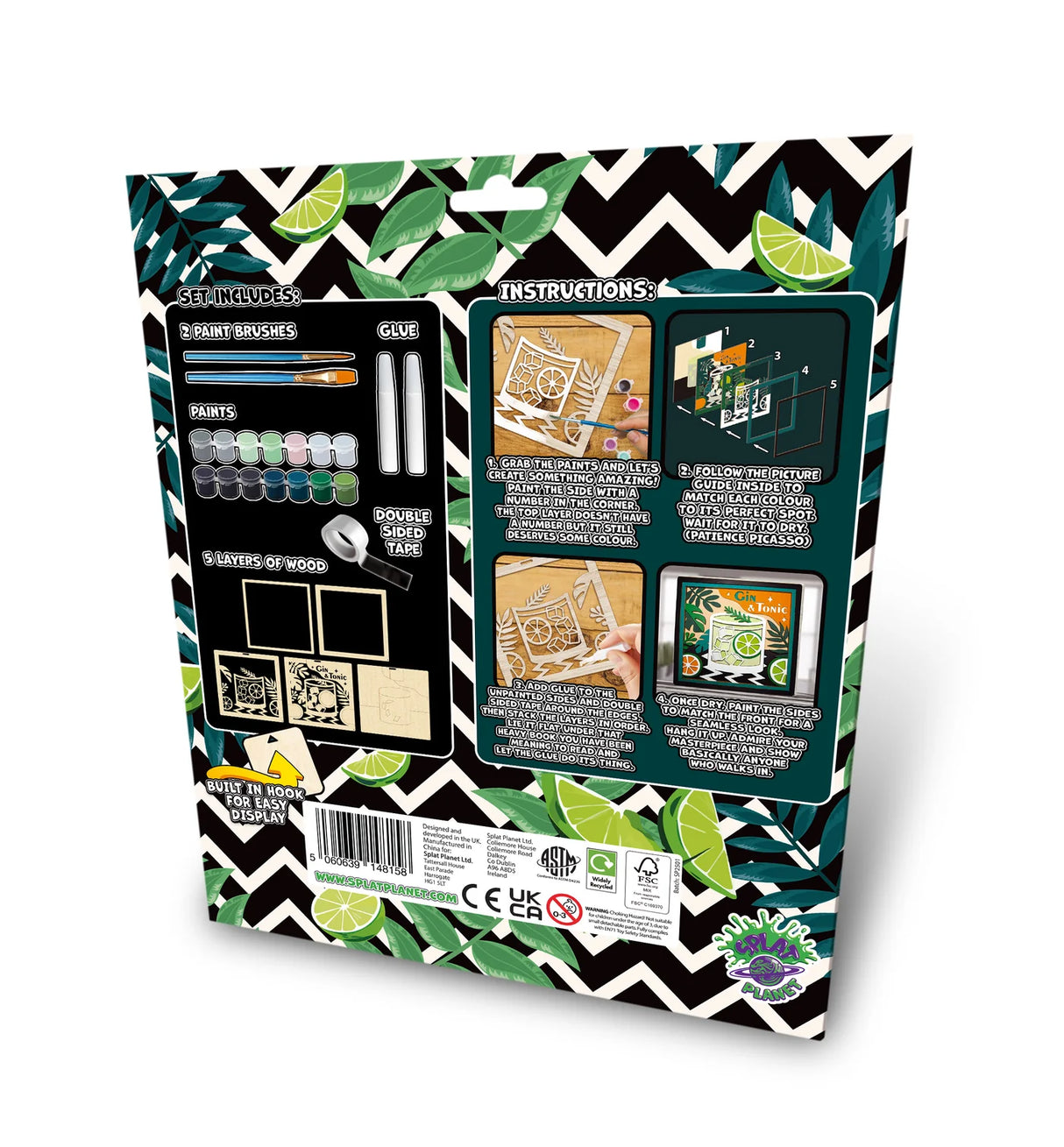 Splat Planet Wood Art Kit - Gin & Tonic