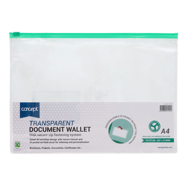 Concept A4 Data Envelope With Zipper (Assortment)