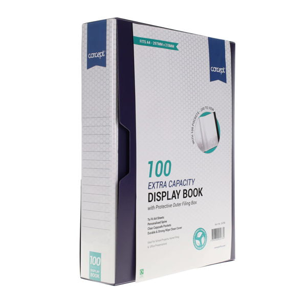 A4 100 Pocket Display Book (Assorted Colours)
