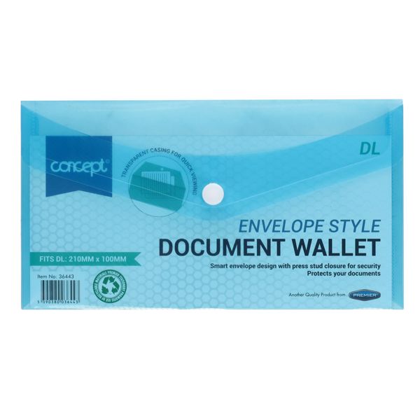 Concept Dl Size Button Wallet Envelope