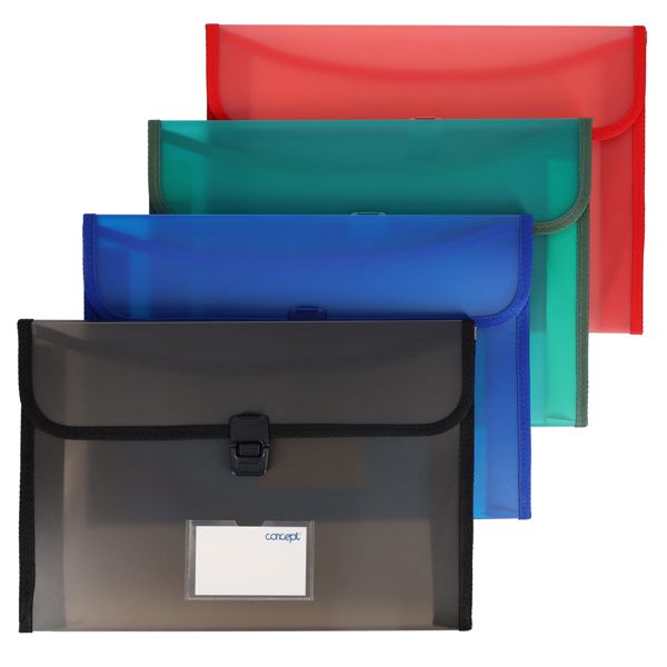 Concept Foolscap Heavy Duty Button Document Wallet (Assortment)