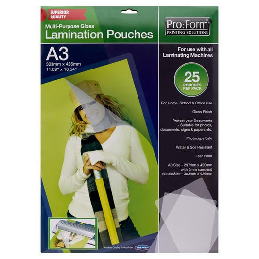 Pro:Form A3 Pack 25 Laminating Pouches