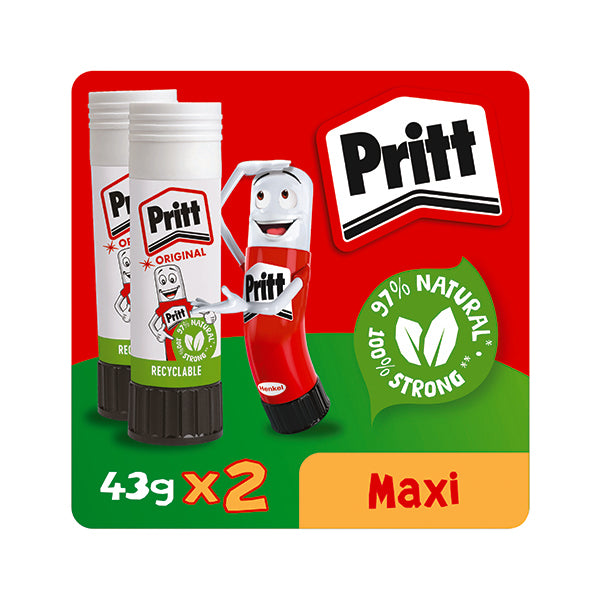Pritt Stick Glue Stick 43g (Pack of 2) 1485357