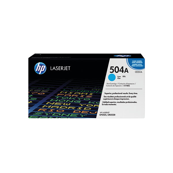 HP 504A Cyan Laserjet Toner Cartridge CE251A