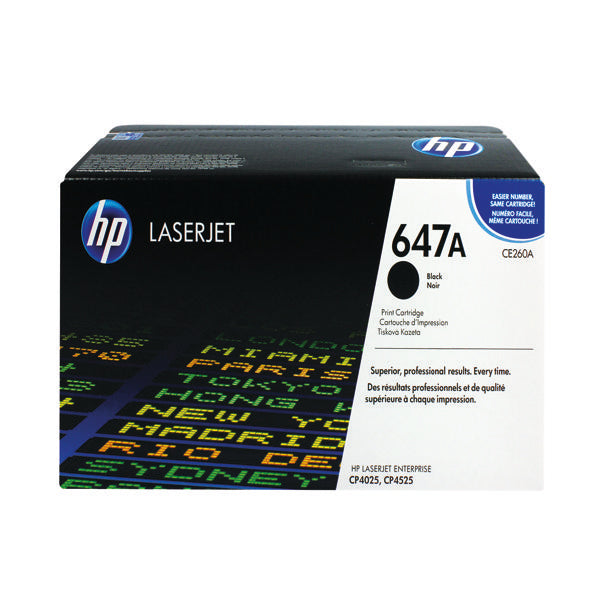 HP 647A Black Laserjet Toner Cartridge CE260A