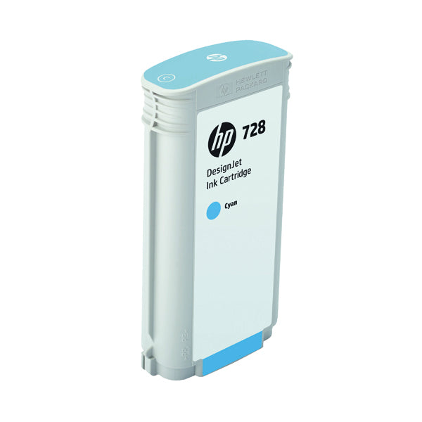 HP 728 DesignJet Ink Cyan Cartridge 130ml (Capacity: 130ml) F9J67A