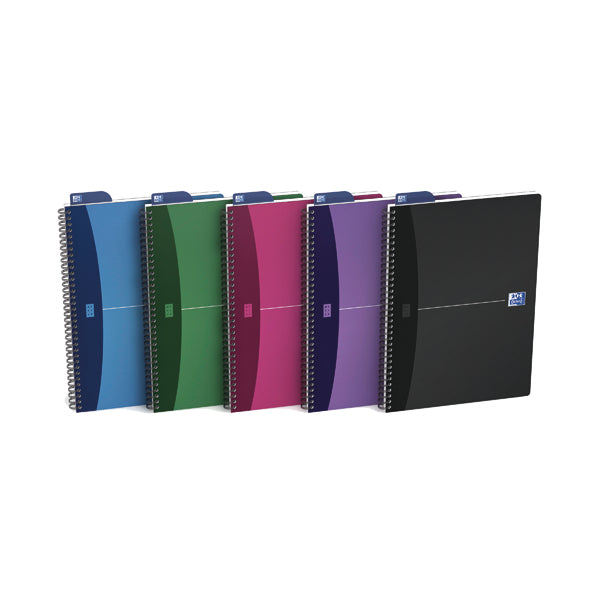 Oxford Poly Opaque Wirebound Notebook A4 Assorted (5 Pack) 100101918