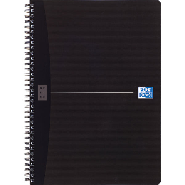 Oxford Card Cover Wirebound Notebook A4 Black (5 Pack) 100102931