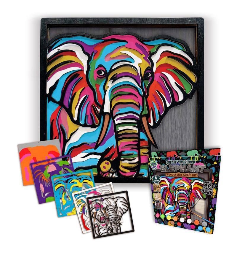 Splat Planet Wood Art Kit - Elephant