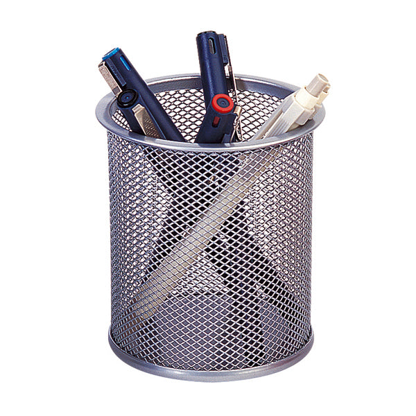 Q-Connect Mesh Pen Pot Silver KF00846