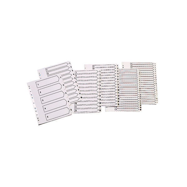 Q-Connect 1-5 Index Multi-Punched Reinforced Board Clear Tab A4 White KF01527