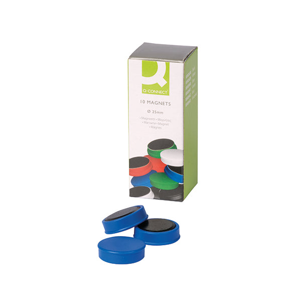Q-Connect Round Magnet 25mm Blue (Pack of 10) KF02640