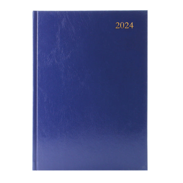 Desk Diary 2 Pages Per Day A4 Blue 2024 KF2A4BU24