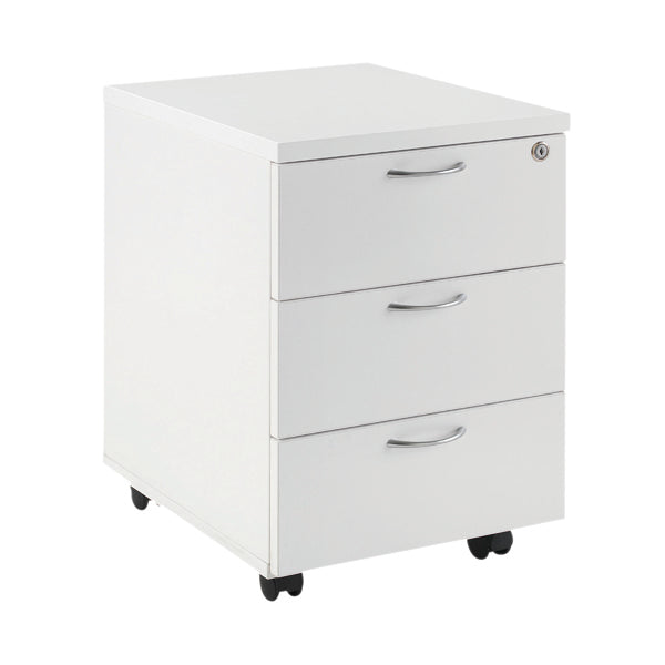 First Mobile 3 Drawer Under Desk Pedestal 404x500x595mm White KF74768