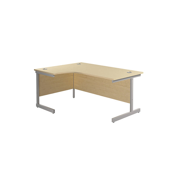 Jemini Radial Left Hand Cantilever Desk 1600x1200x730mm Maple/Silver KF801762