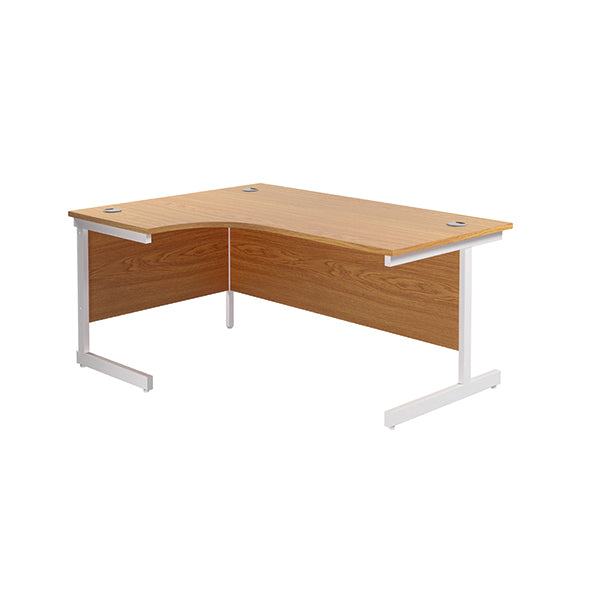 Jemini Radial Left Hand Cantilever Desk 1600x1200x730mm Nova Oak/White KF801868