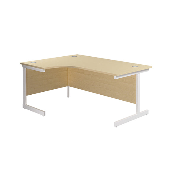 Jemini Radial Left Hand Cantilever Desk 1600x1200x730mm Maple/White KF801880