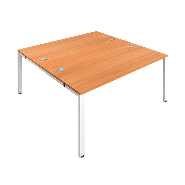 Jemini 2 Person Bench Desk 1400x1600x730mm Beech/White KF809029
