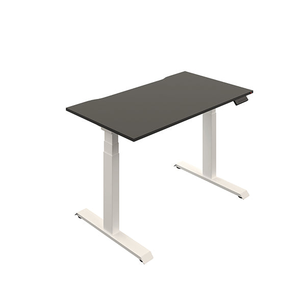 Okoform Dual Motor Sit/Stand Heated Desk 1400x800x645-1305mm Black/White KF822492
