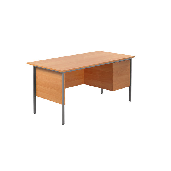 Serrion Rectangular 2 Drawer Pedestal 4 Leg Desk 1500x750x730mm Beech KF838375