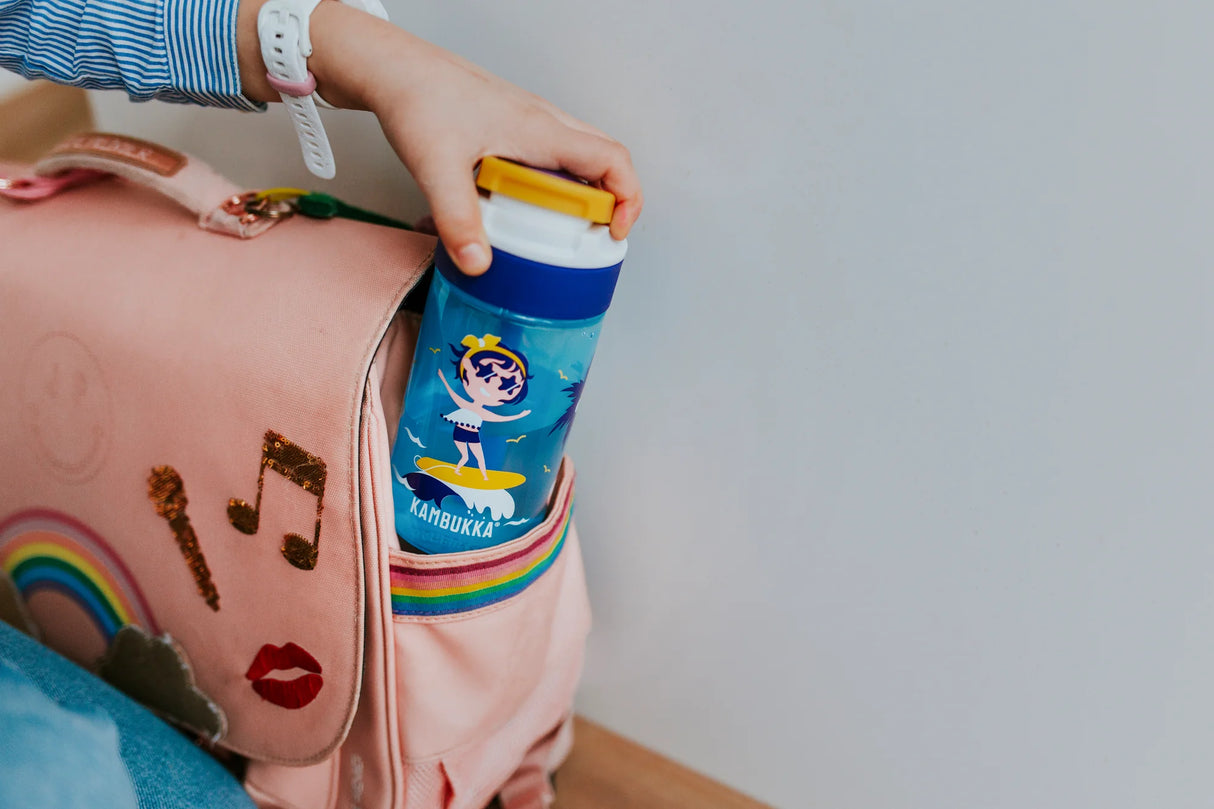 BPA Free Water Bottle With Straw Lid Surf Girl 400ml