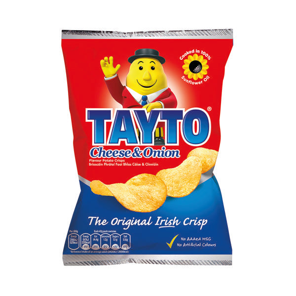 Tayto Cheese and Onion Crisps 45g (Pack of 50) 763335