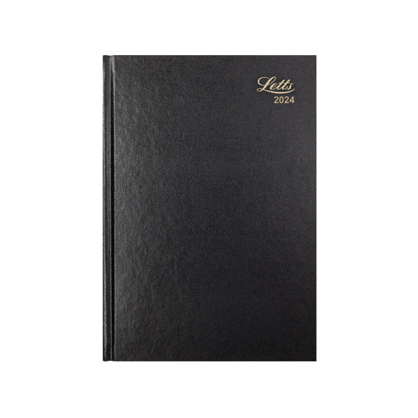 Letts A5 Business Diary Day Per Page Black 2024 LT11XBK24