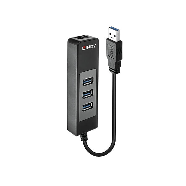 Lindy USB 3.0 Hub and Gigabit Ethernet Converter 43176