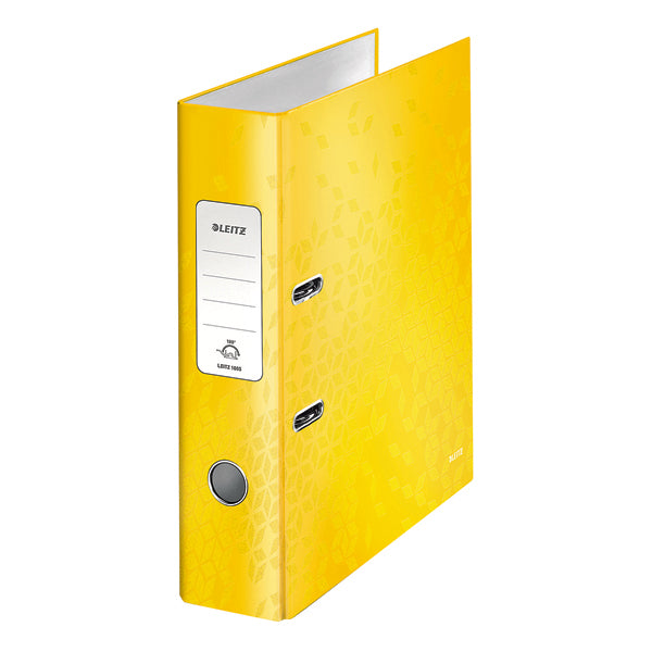 Leitz 180 WOW Lever Arch File A4 80mm Yellow (Pack of 10) 10050016
