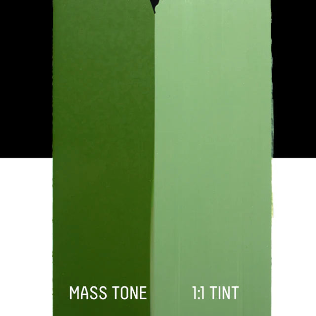 Green color swatch with 'Mass Tone' and ':1:1 Tint' text on a white background