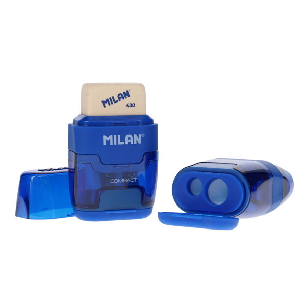Milan Compact Twin Hole Sharpener & Eraser (Assortment)