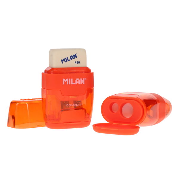 Milan Compact Twin Hole Sharpener & Eraser (Assortment)