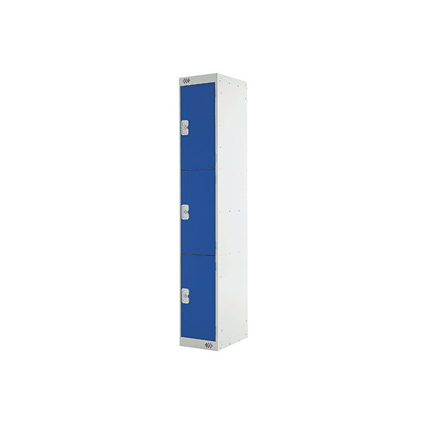 Three Compartment Express Standard Locker 300x450x1800mm Blue Door MC00157