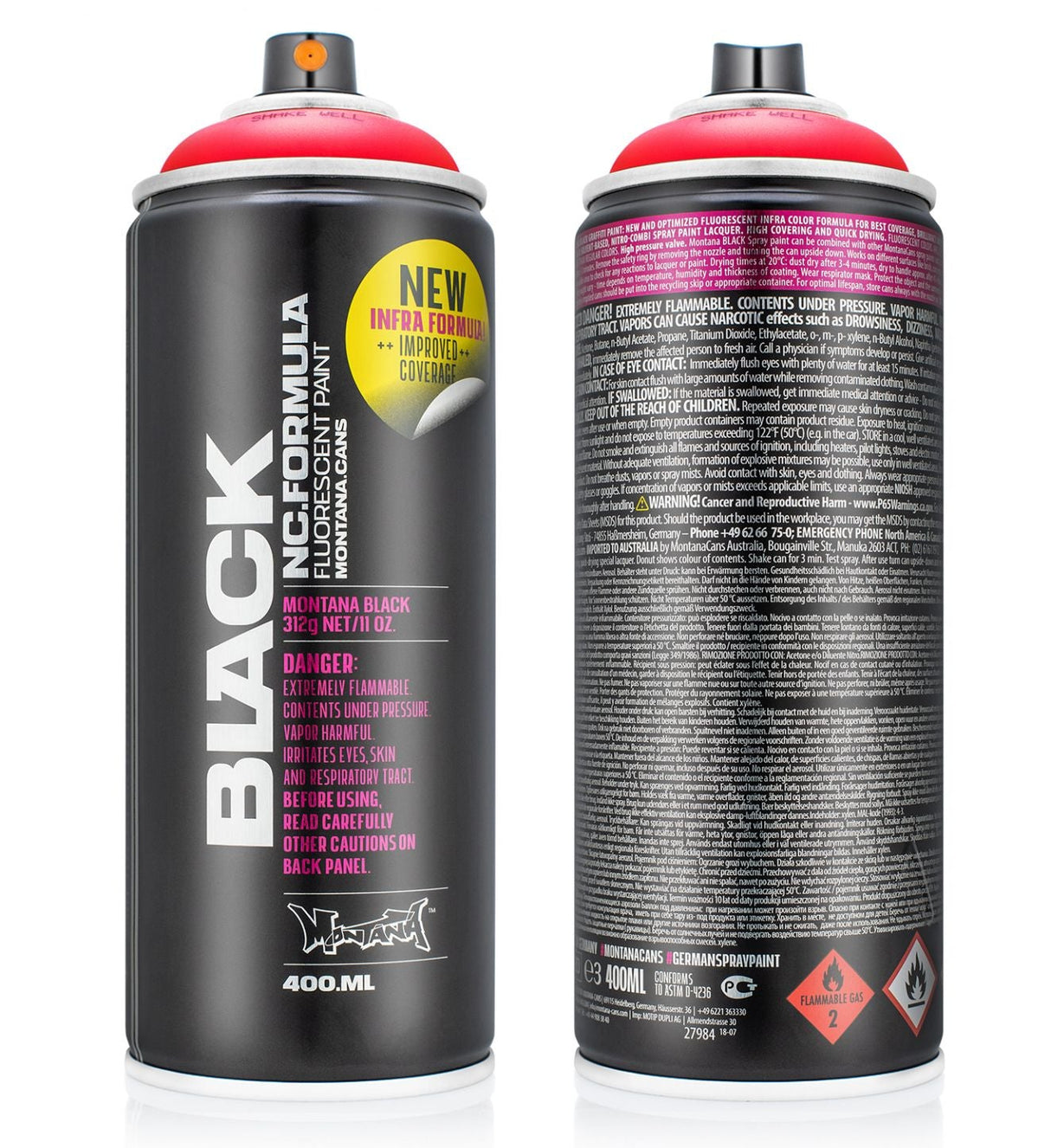 Montana BLACK Spray Paint 400ml - INFRA Red (IN3000)