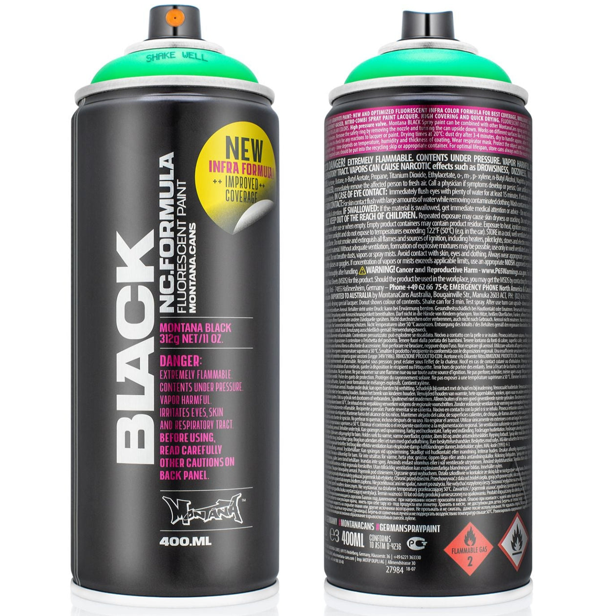 Montana BLACK Spray Paint 400ml - INFRA Green (IN6000)