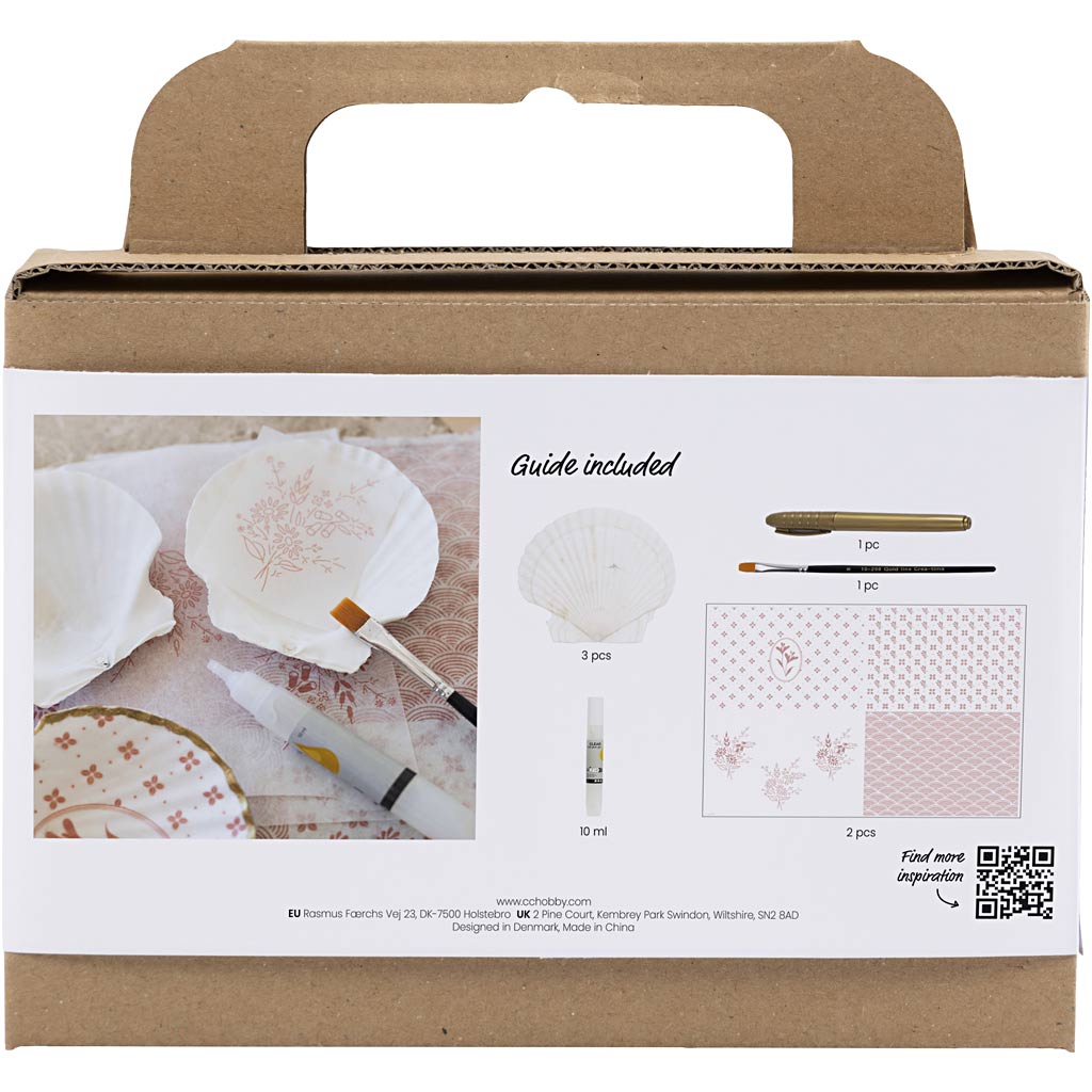 decoupage craft kit box with product images and text on a white background