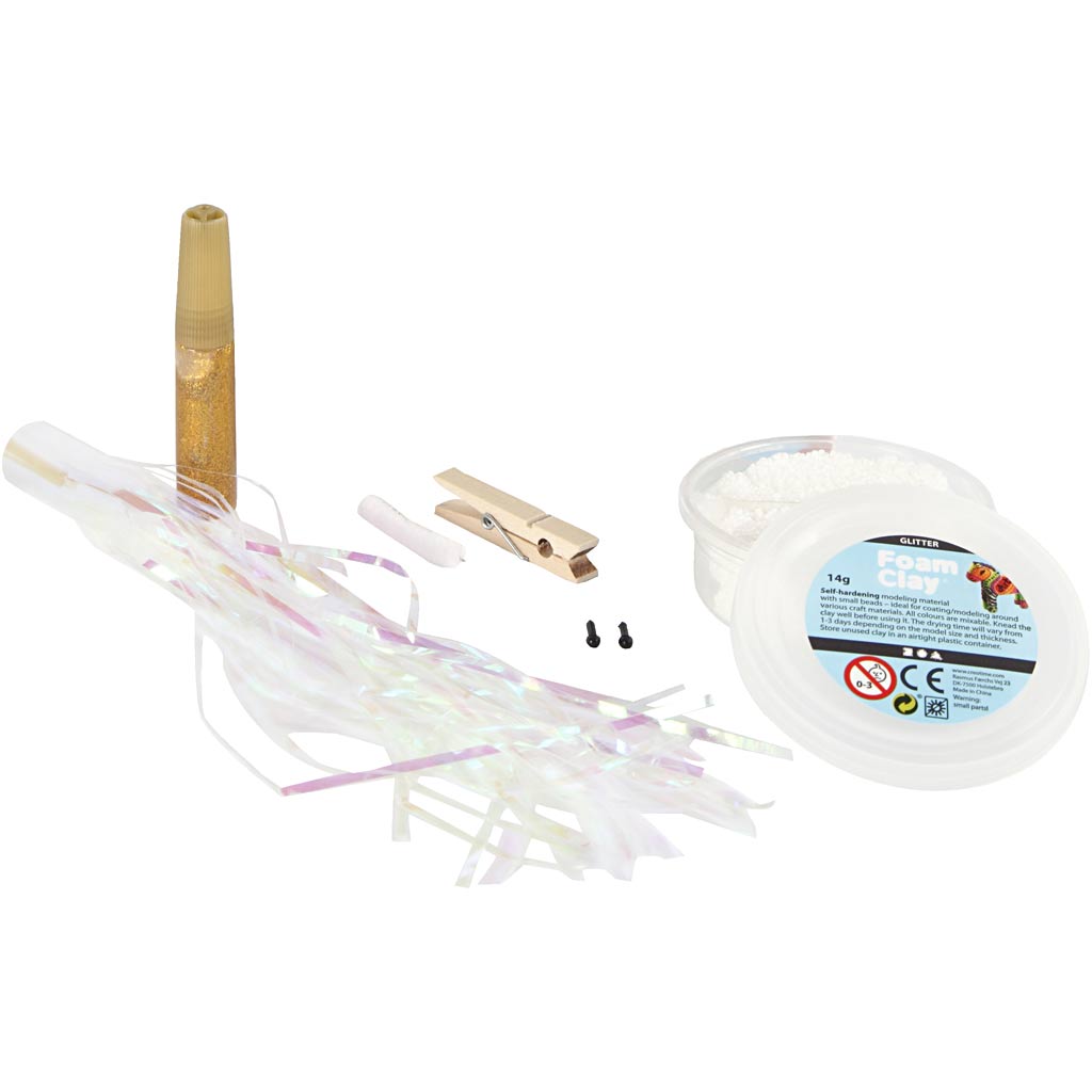 Set of fishing lures and silk clay tools on a white background
