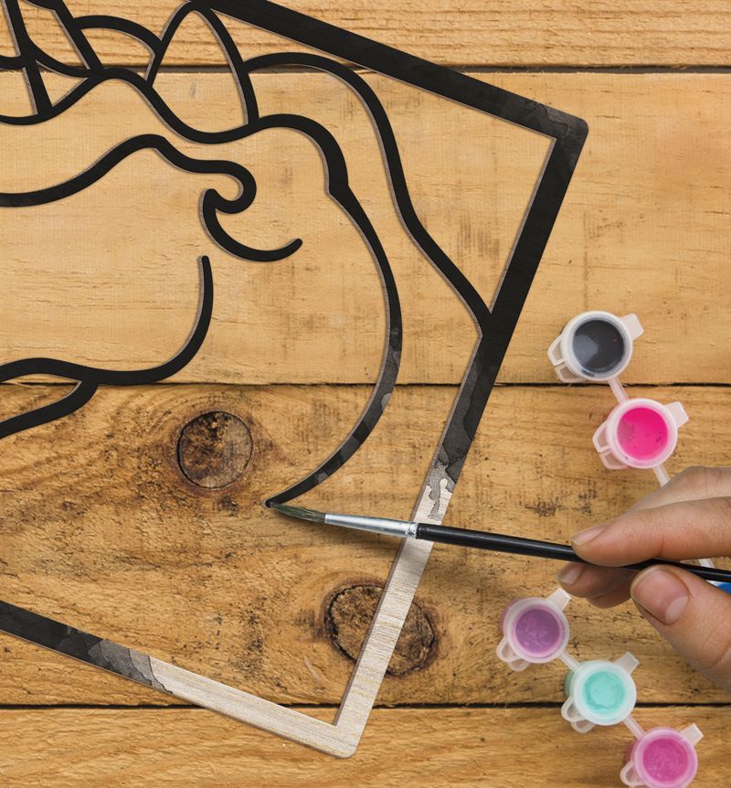 Splat Planet Wood Art Kit - Unicorn