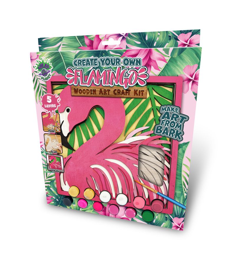 Splat Planet Wood Art Kit - Flamingo