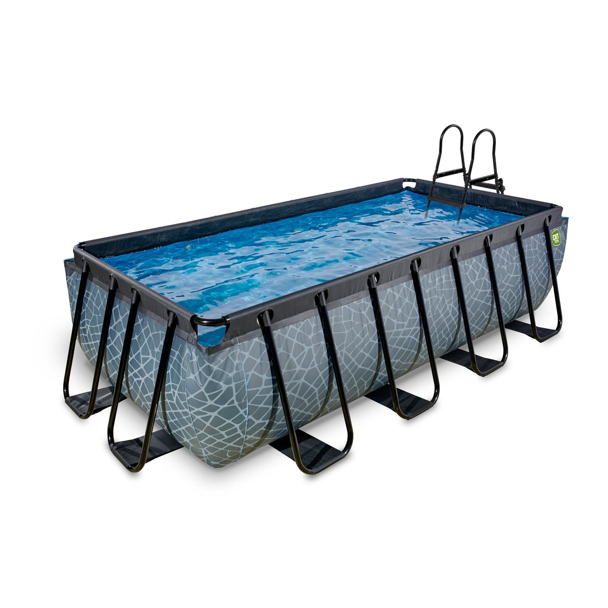 No Cover 4m EXIT Stone Grey Frame Pool 4x2x1m (12v Cartridge Filter)