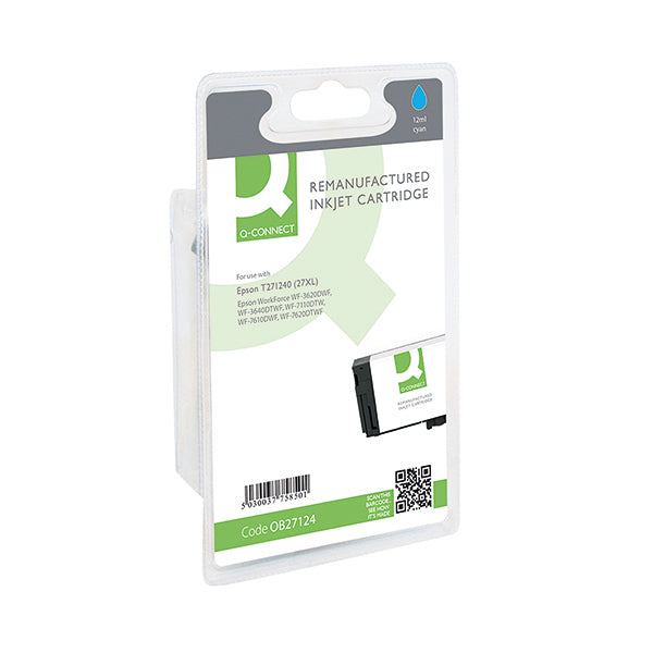 Q-Connect Epson 27XL Inkjet Cyan Cartridge C13T271240