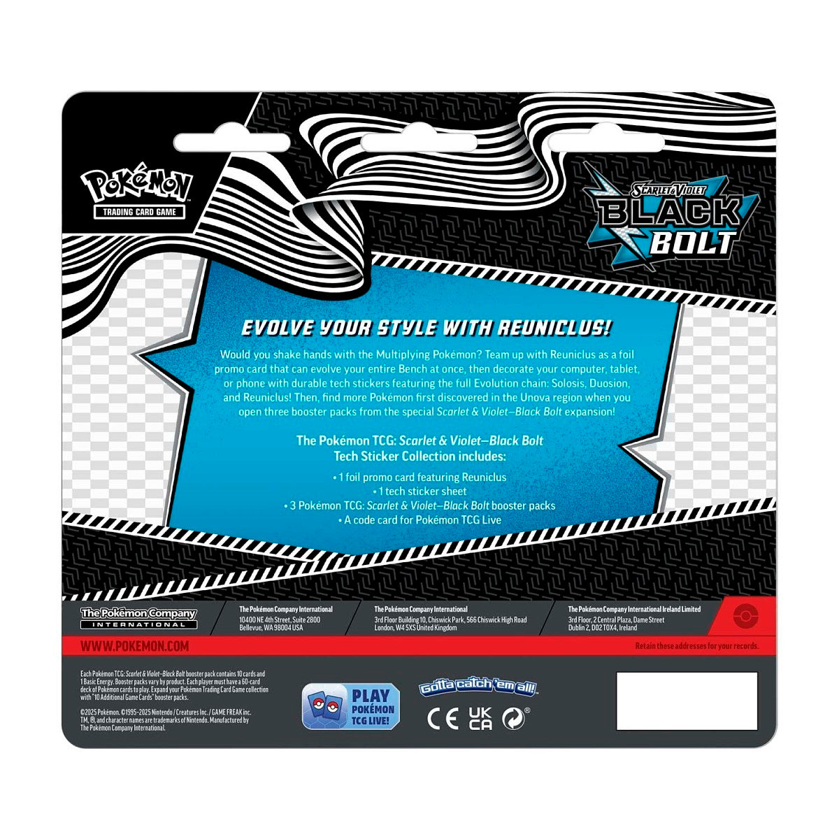 Pokémon TCG - Black Bolt Tech Sticker Collection Reuniclus