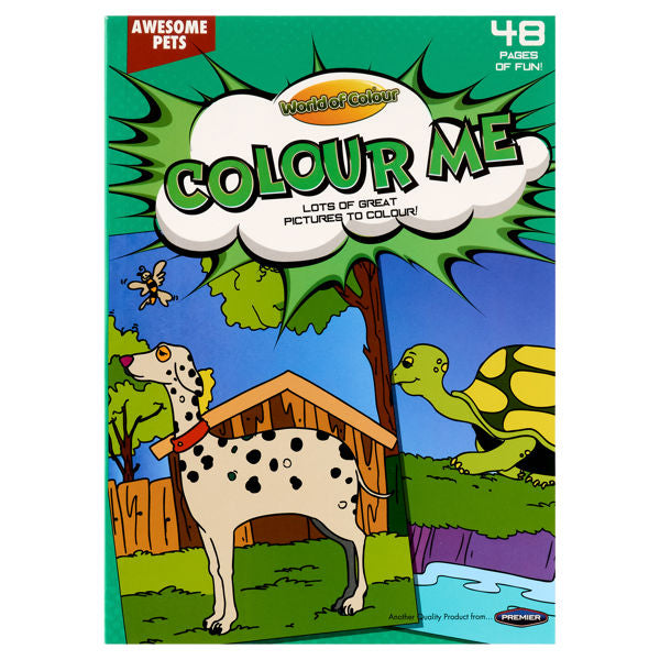 World of Colour A4 48 Page Colouring Book - Pets